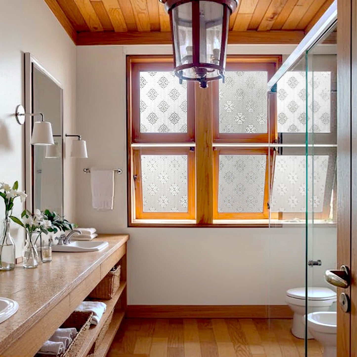 ADD.HERES Frost Blossom 3D Stained Glass Window Film Static Cling