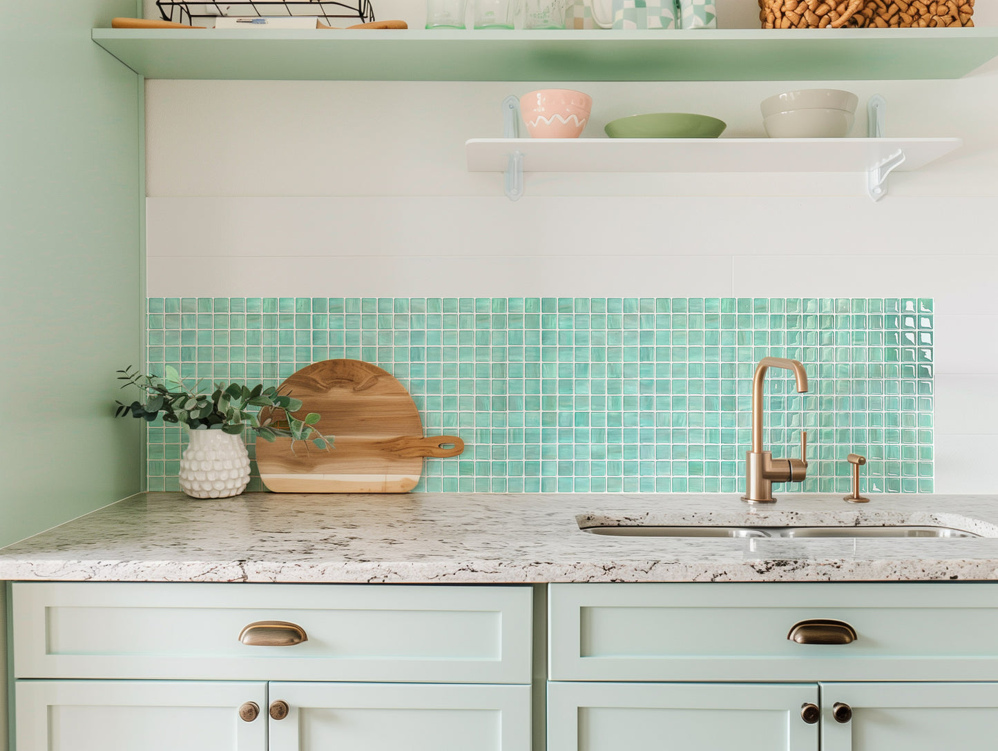 ADD.HERES Mosaic Ocean Sapphire Peel and Stick Backsplash Self-Adhesive 5 Sheets