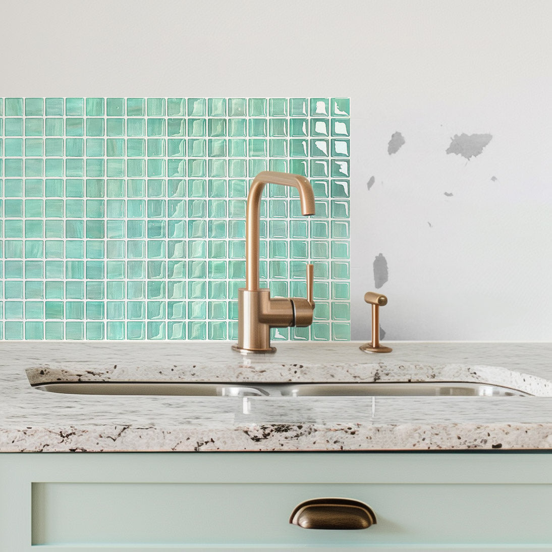 ADD.HERES Mosaic Ocean Sapphire Peel and Stick Backsplash Self-Adhesive 5 Sheets