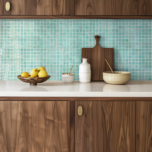 ADD.HERES Mosaic Ocean Sapphire Peel and Stick Backsplash Self-Adhesive 5 Sheets