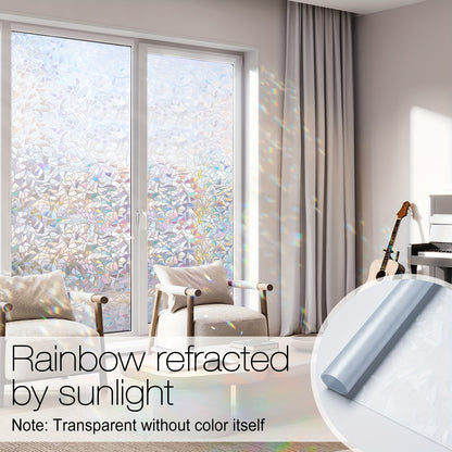 ADD.HERES Colorful Rainbow Laser Privacy Window Film Static Cling