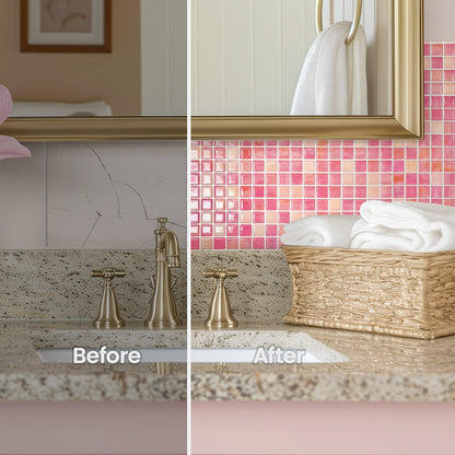ADD.HERES Pink Morocco Peel and Stick Backsplash Self-Adhesive 5 Sheets