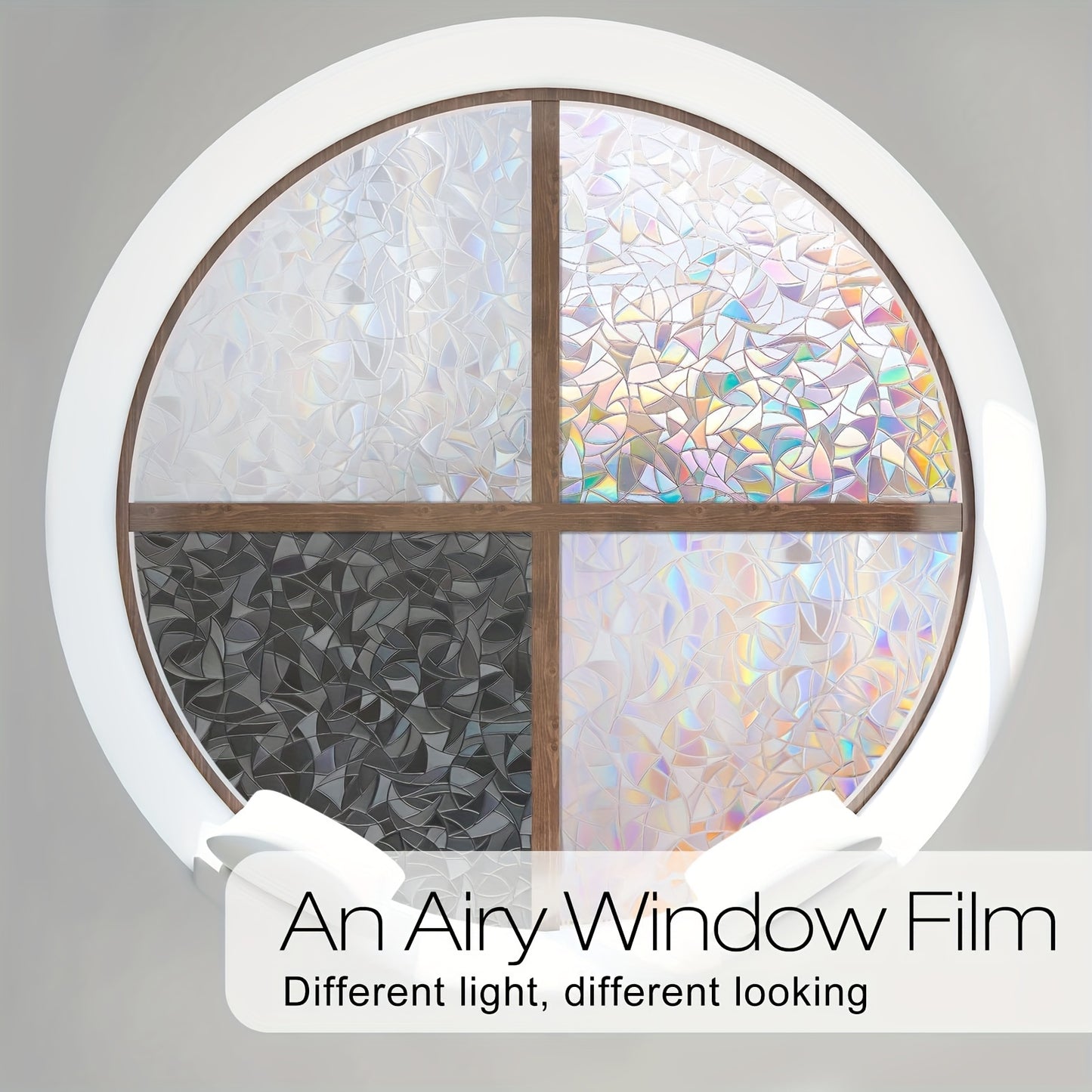ADD.HERES Colorful Rainbow Laser Privacy Window Film Static Cling