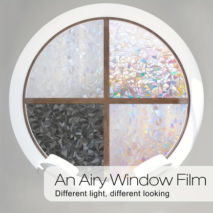 ADD.HERES Colorful Rainbow Laser Privacy Window Film Static Cling