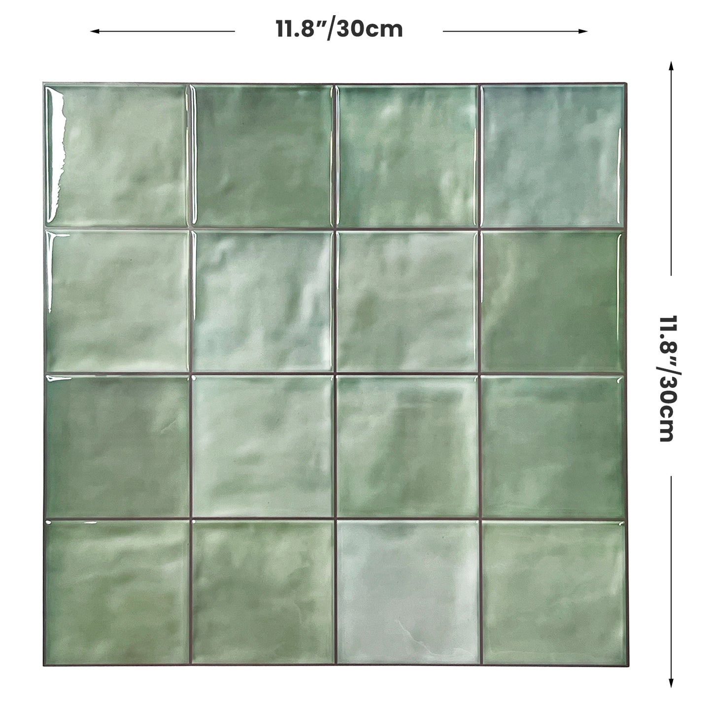 ADD.HERES Spring Moss Green Peel and Stick Backsplash Self-Adhesive 5 Sheets