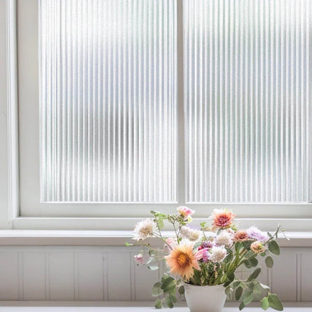 ADD.HERES Reeded Glass Window Film Static Cling