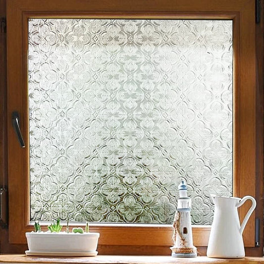 ADD.HERES Begonia 3D Stained Glass Window Film Static Cling