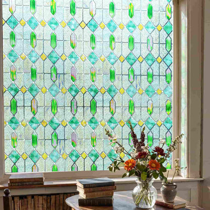 ADD.HERES Colored Glazed 3D Stained Glass Window Film Static Cling