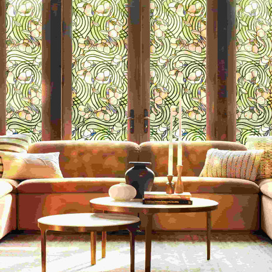 ADD.HERES Dancing Plant 3D Stained Glass Window Film Static Cling