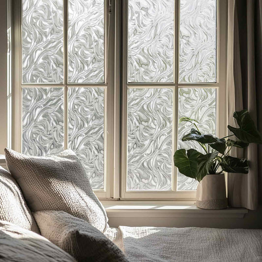 ADD.HERES Ocean Current 3D Stained Glass Window Film Static Cling