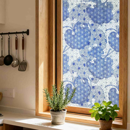 ADD.HERES Paper Flower Stationery 3D Stained Glass Window Film Static Cling