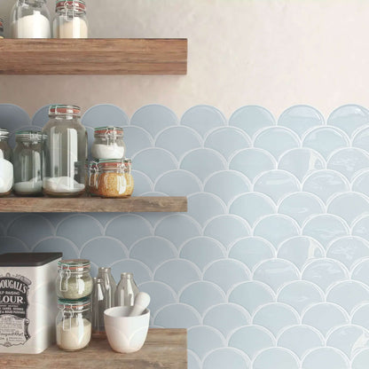 ADD.HERES Scallop Peel and Stick Backsplash Self-Adhesive 5 Sheets