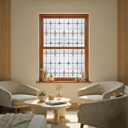 ADD.HERES Starburst 3D Stained Glass Window Film Static Cling