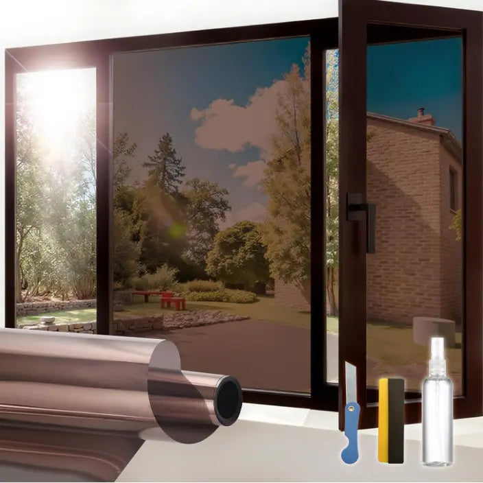 ADD.HERES Tea Silver One Way Solar Control Window Film Static Cling