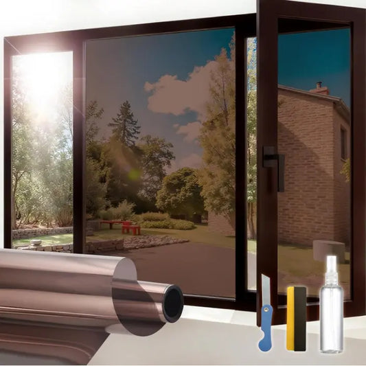 ADD.HERES Tea Silver One Way Solar Control Window Film Static Cling