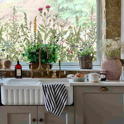 ADD.HERES Wildflower Reverie‌ 3D Stained Glass Window Film Static Cling