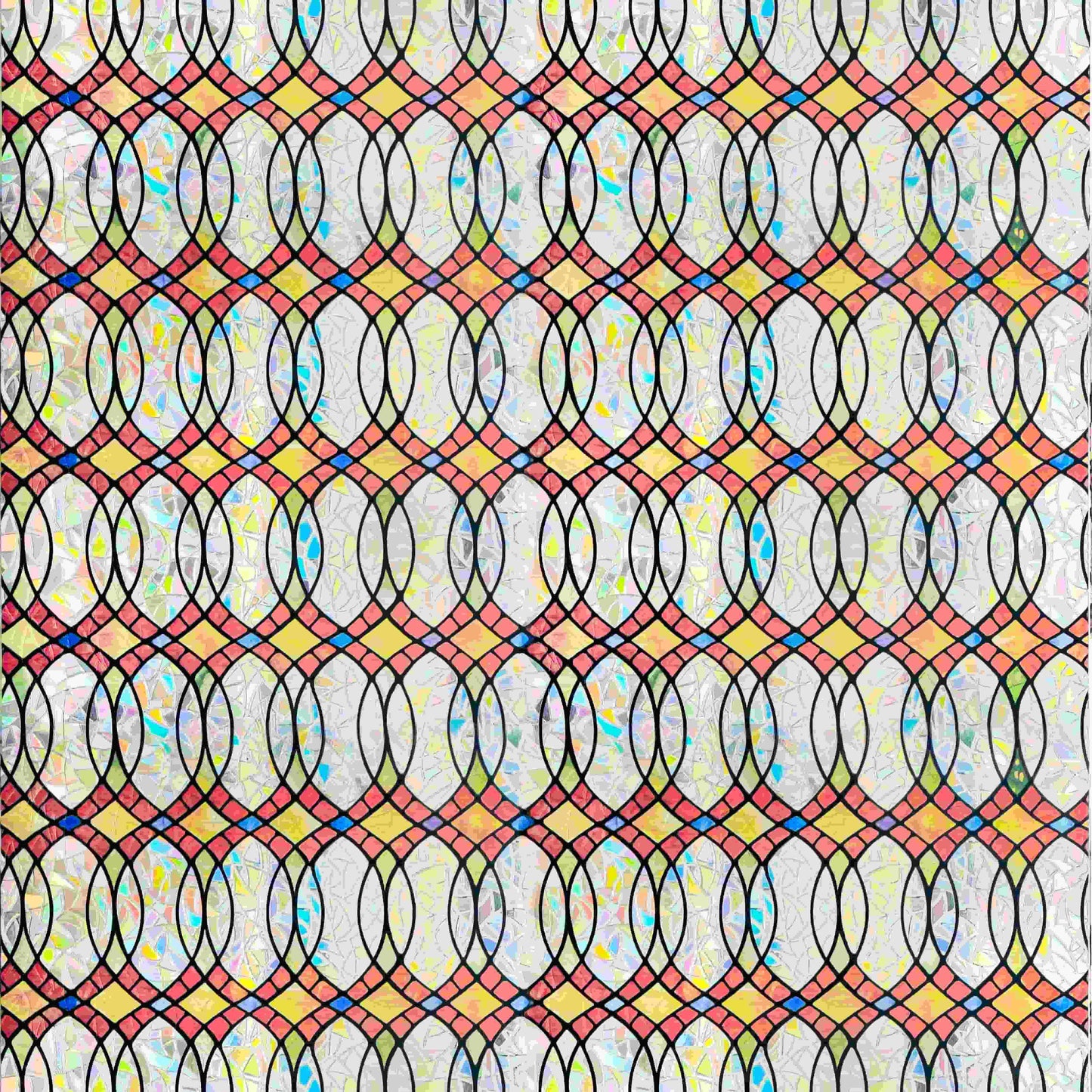 ADD.HERES Amber Flowing Light 3D Stained Glass Window Film Static Cling