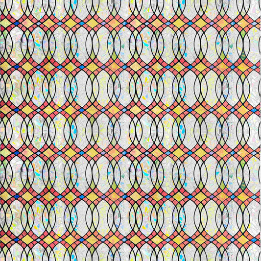 ADD.HERES Amber Flowing Light 3D Stained Glass Window Film Static Cling