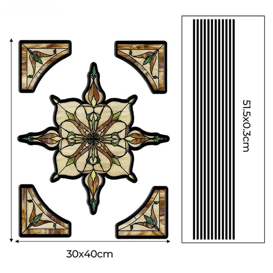 ADD.HERES Amber Starry Light 3D Stained Glass Window Film Static Cling