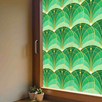 ADD.HERES Aqua Luster 3D Stained Glass Window Film Static Cling