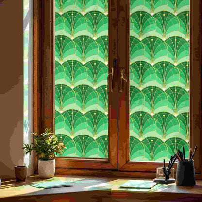 ADD.HERES Aqua Luster 3D Stained Glass Window Film Static Cling
