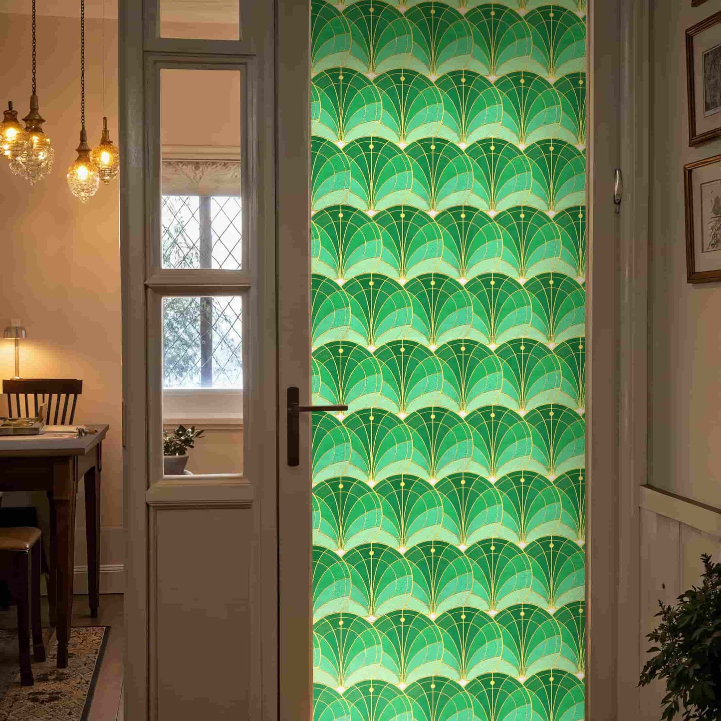 ADD.HERES Aqua Luster 3D Stained Glass Window Film Static Cling