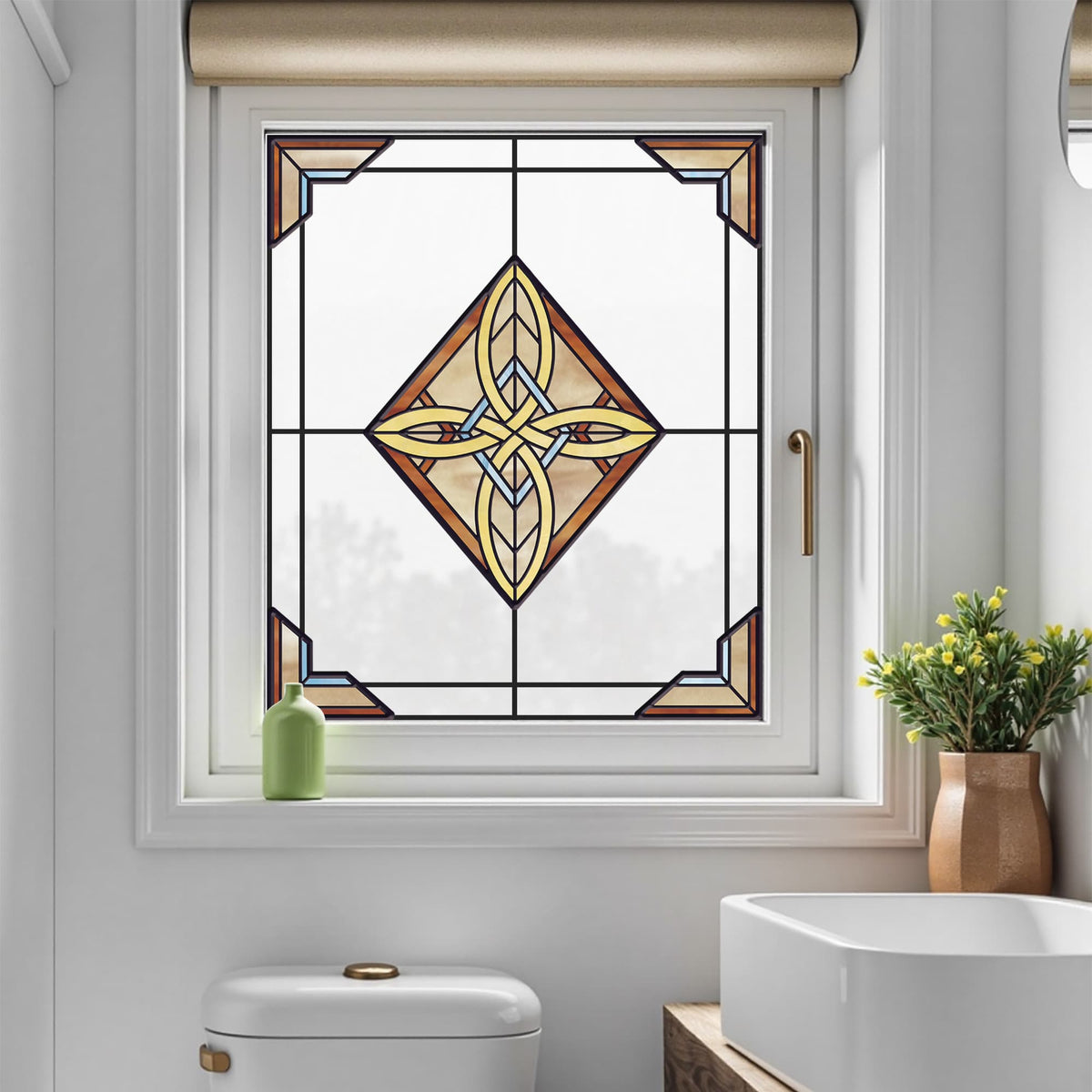 Aurora’s Knot Static Cling Window Film | Decorative Stained Glass ...