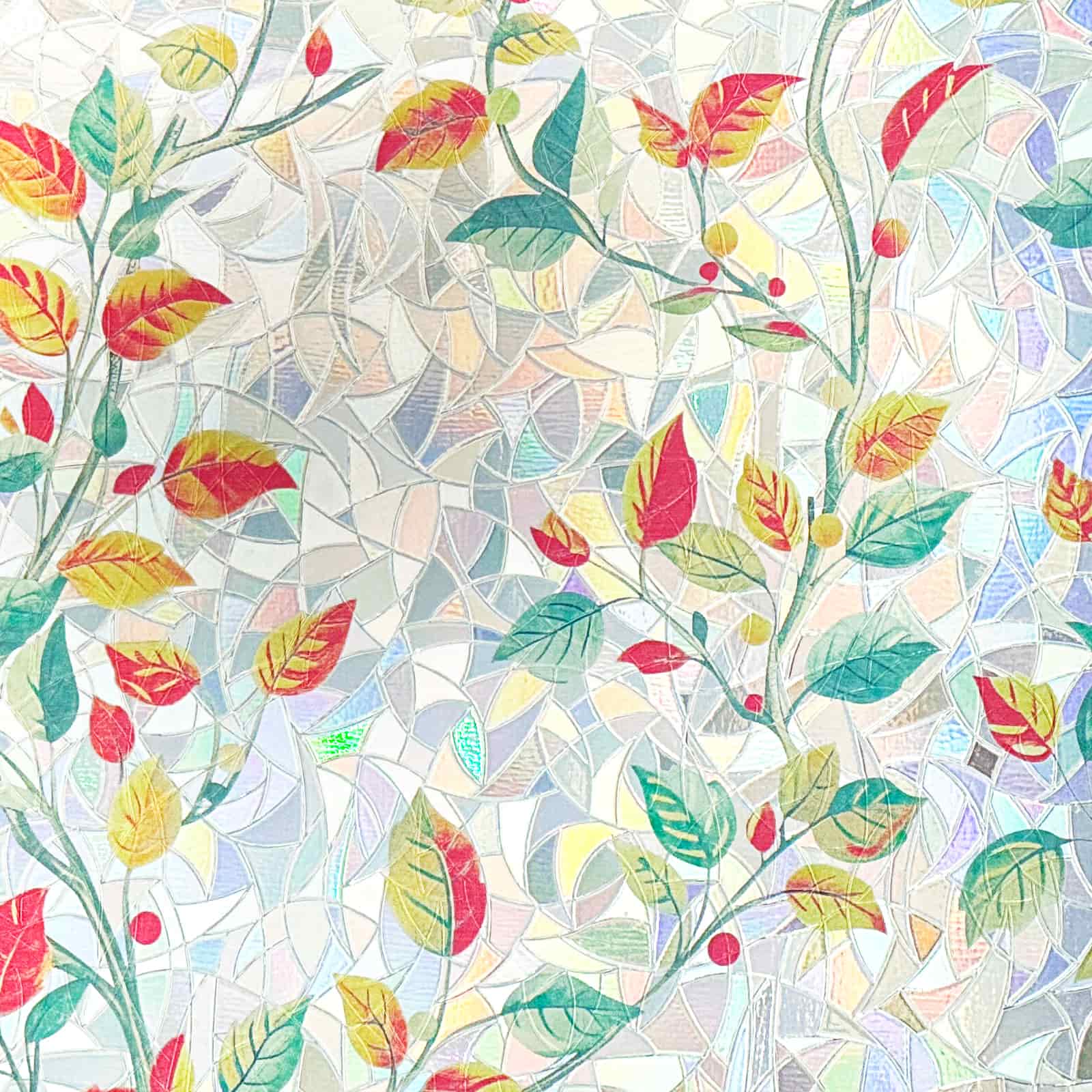 ADD.HERES Autumn Leaf Fantasy 3D Stained Glass Window Film Static Clin
