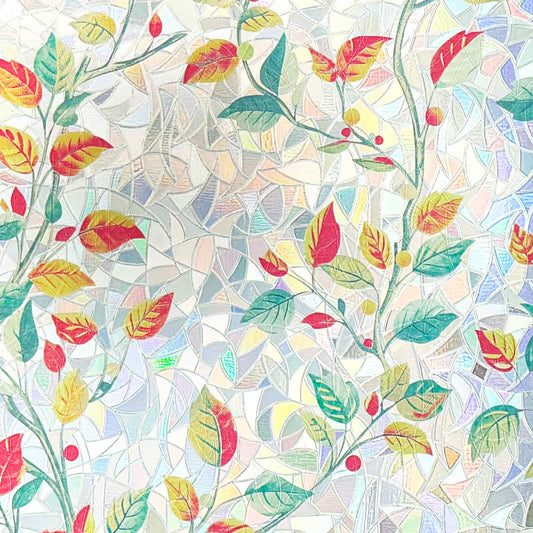 ADD.HERES Autumn Leaf Fantasy 3D Stained Glass Window Film Static Cling