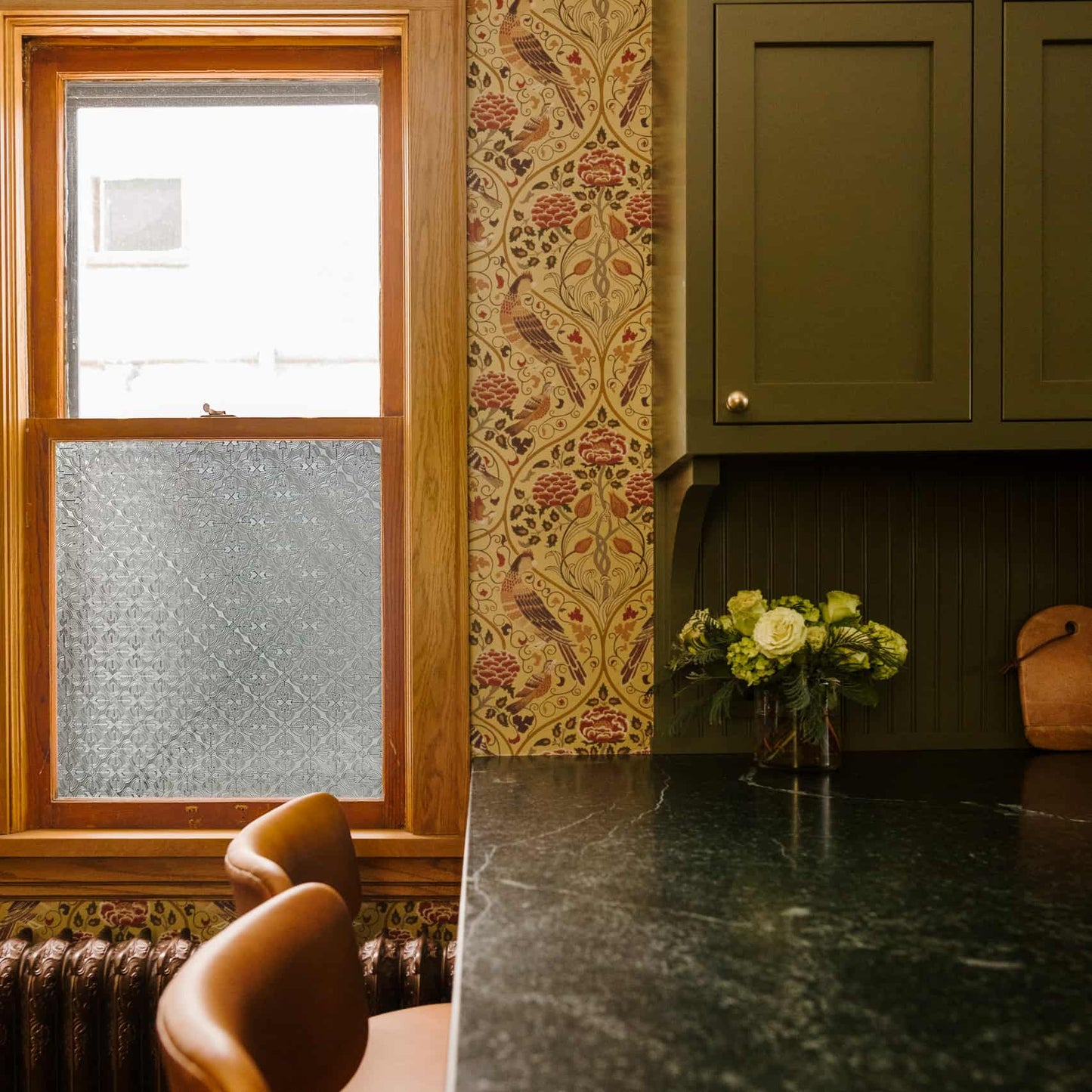 ADD.HERES Begonia 3D Stained Glass Window Film Static Cling