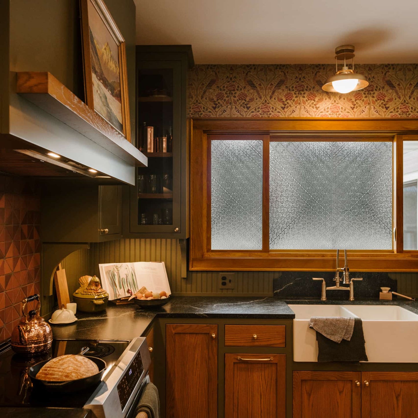 ADD.HERES Begonia 3D Stained Glass Window Film Static Cling