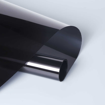 ADD.HERES Black Silver One Way Solar Control Window Film Static Cling