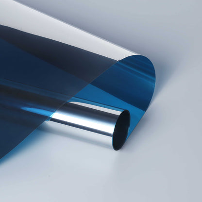 ADD.HERES Blue Silver One Way Solar Control Window Film Static Cling