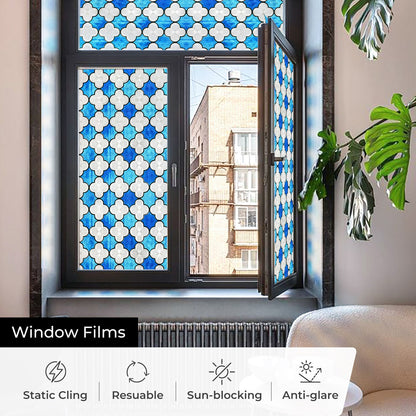 ADD.HERES Canglang Pavilion Blue 3D Stained Glass Window Film