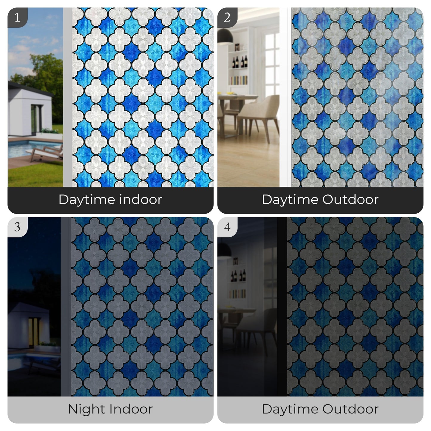 ADD.HERES Canglang Pavilion Blue 3D Stained Glass Window Film