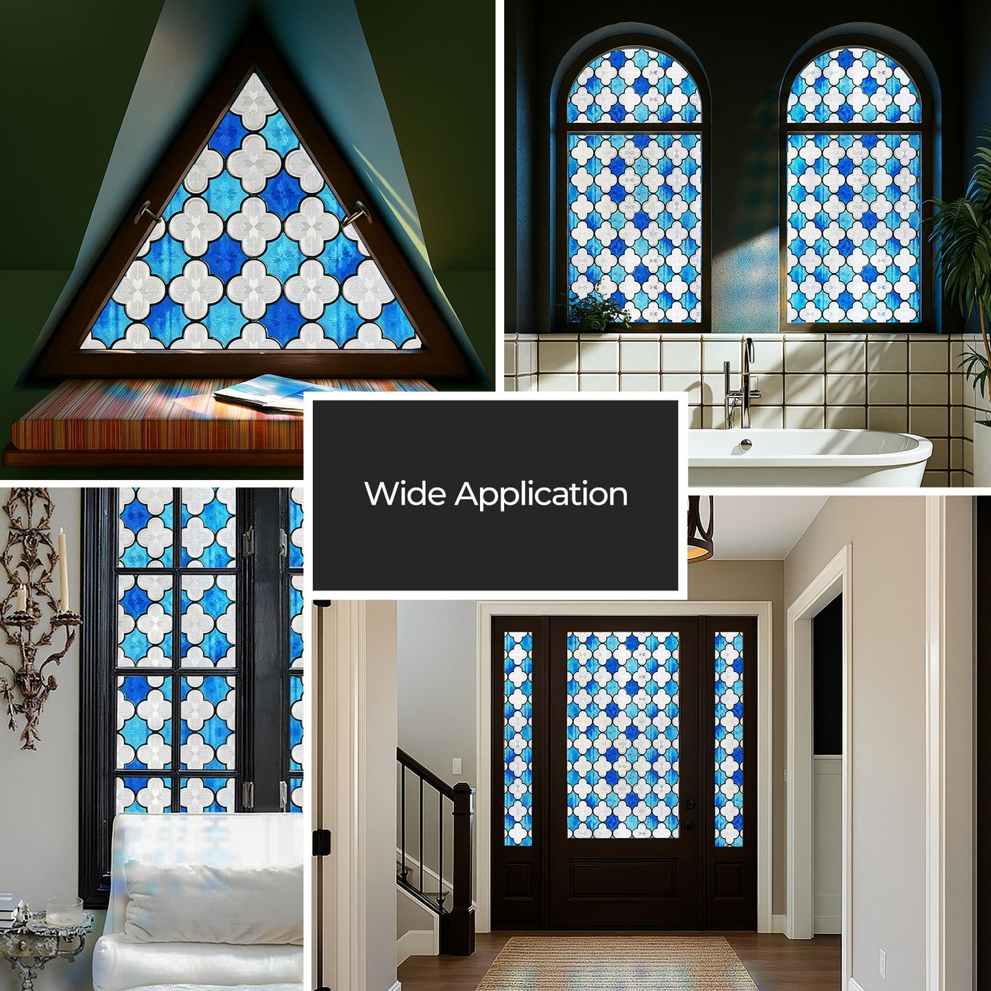 ADD.HERES Canglang Pavilion Blue 3D Stained Glass Window Film