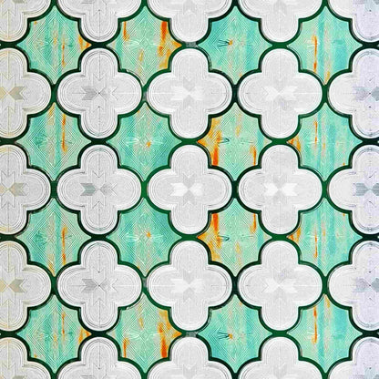 ADD.HERES Canglang Pavilion Green 3D Stained Glass Window Film Static Cling