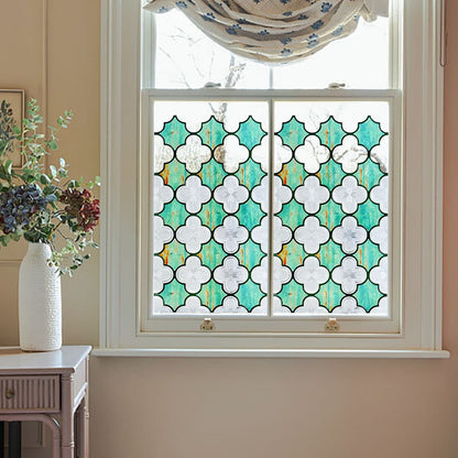 ADD.HERES Canglang Pavilion Green 3D Stained Glass Window Film Static Cling