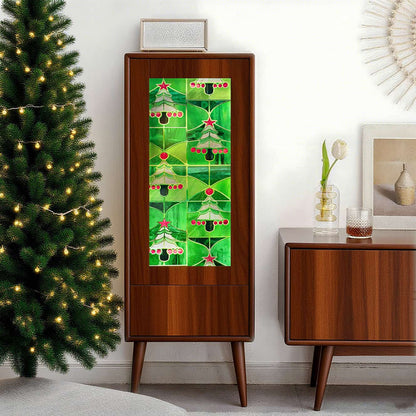 ADD.HERES Christmas Forest 3D Stained Glass Window Film Static Cling