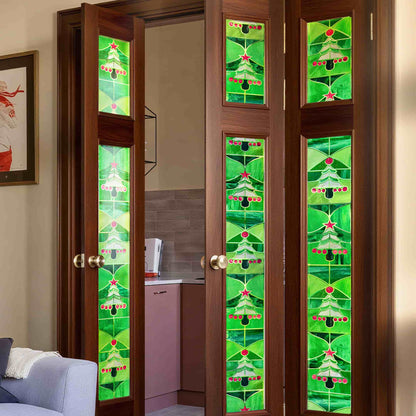 ADD.HERES Christmas Forest 3D Stained Glass Window Film Static Cling