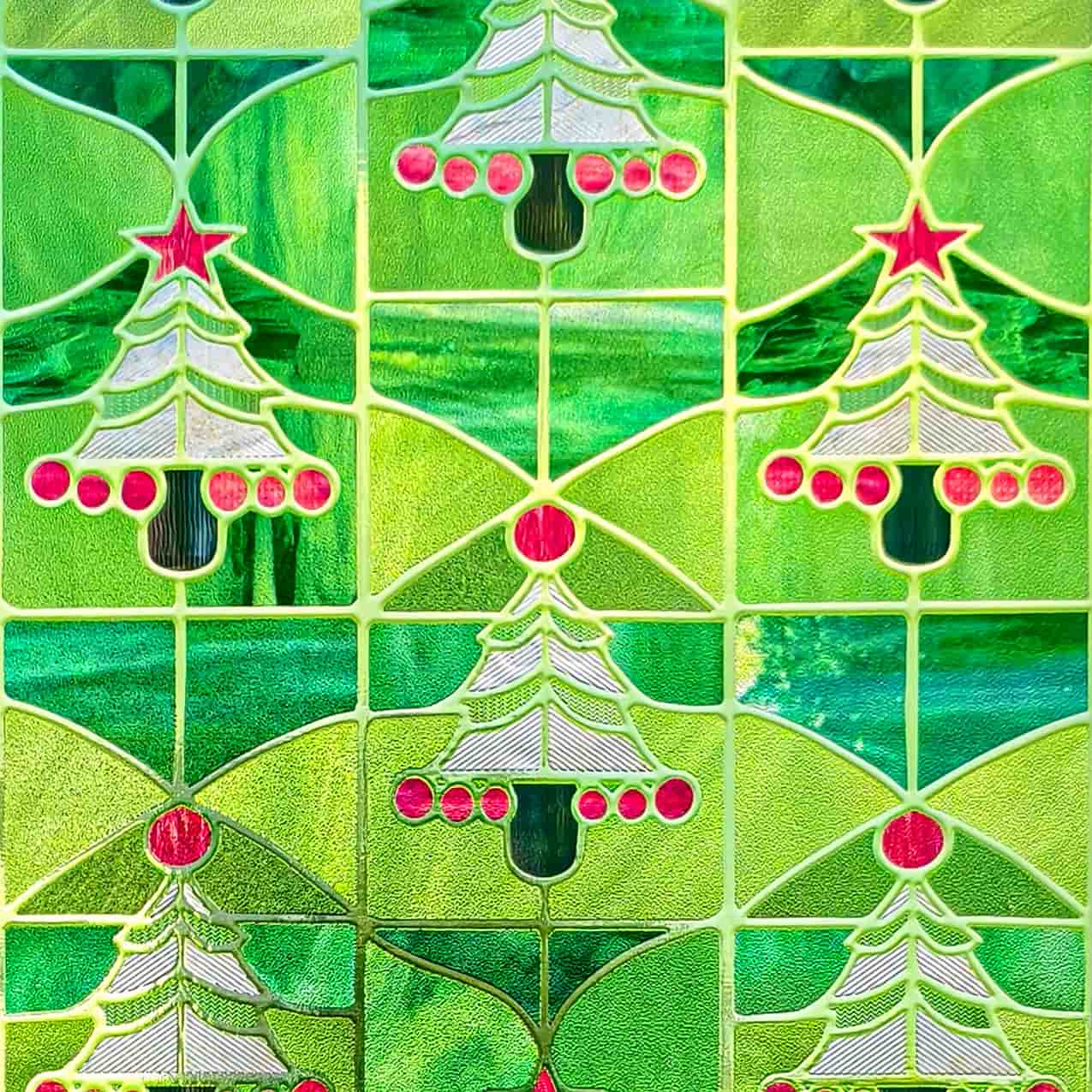 ADD.HERES Christmas Forest 3D Stained Glass Window Film Static Cling
