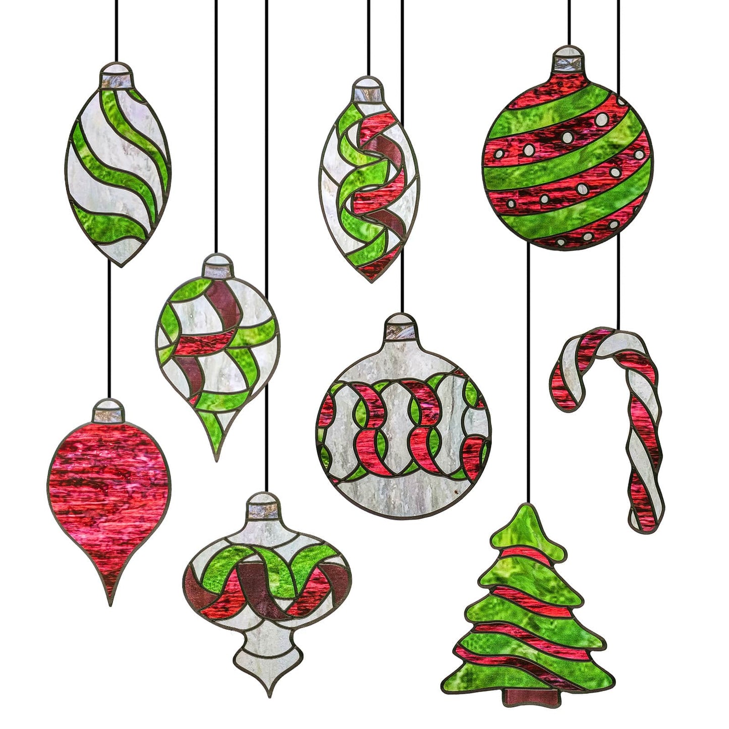 ADD.HERES Christmas Light Ball 3D Stained Glass Window Film Static Cling