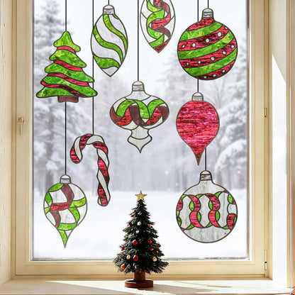 ADD.HERES Christmas Light Ball 3D Stained Glass Window Film Static Cling