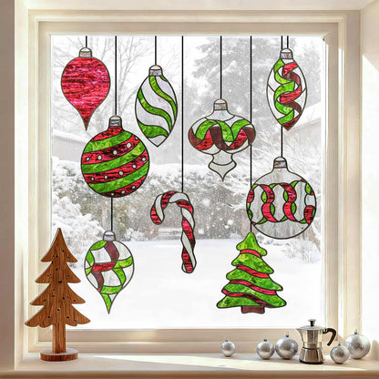 ADD.HERES Christmas Light Ball 3D Stained Glass Window Film Static Cling