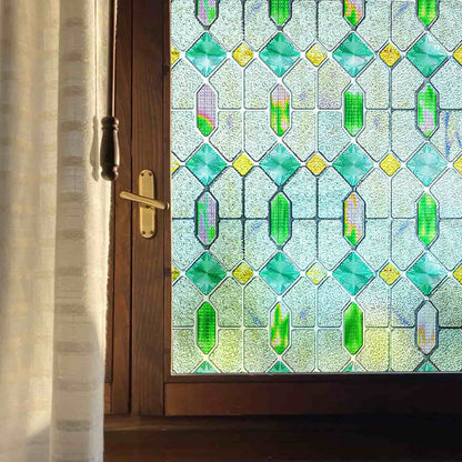 ADD.HERES Colored Glazed 3D Stained Glass Window Film Static Cling