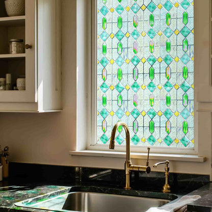 ADD.HERES Colored Glazed 3D Stained Glass Window Film Static Cling