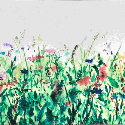 ADD.HERES Colorful Flower Field 3D Stained Glass Window Film Static Cling