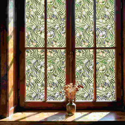 ADD.HERES Dancing Plant 3D Stained Glass Window Film Static Cling