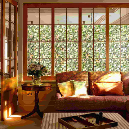 ADD.HERES Dancing Plant 3D Stained Glass Window Film Static Cling