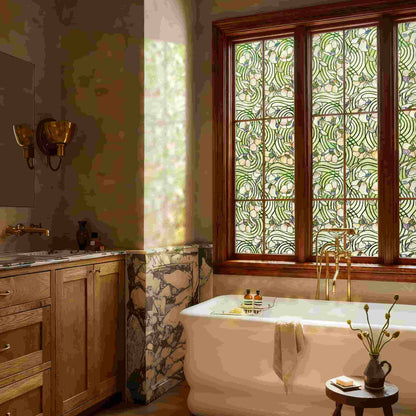 ADD.HERES Dancing Plant 3D Stained Glass Window Film Static Cling